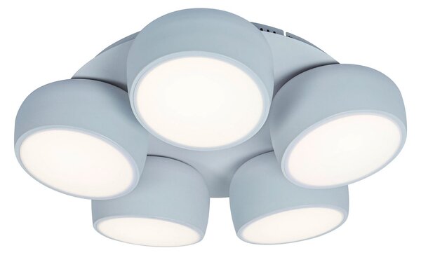 Näve LED φωτιστικό οροφής Eliora, 5 φώτα, λευκό, CCT, τηλεχειριστήριο, ρυθμιζόμενος, Λευκό, Σαλόνι / τραπεζαρία, Μέταλλο, σύγχρονο