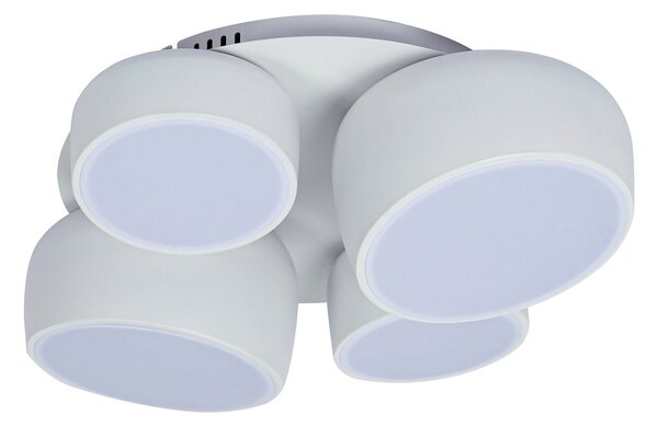 Näve LED φωτιστικό οροφής Eliora, 4 φώτα, λευκό, CCT, τηλεχειριστήριο, ρυθμιζόμενος, Λευκό, Σαλόνι / τραπεζαρία, Μέταλλο, σύγχρονο