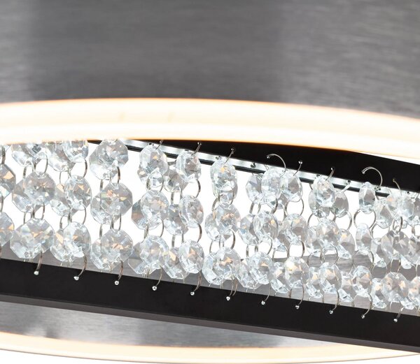 Näve Κρεμαστό φωτιστικό LED Yvaris, ασημί, CCT, τηλεχειριστήριο, ρυθμιζόμενος, Μεταλλικό, Σαλόνι / τραπεζαρία, Αλουμίνιο, σύγχρονο