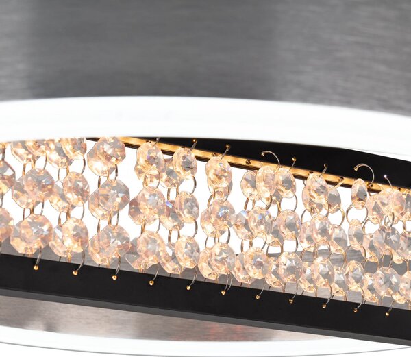 Näve Κρεμαστό φωτιστικό LED Yvaris, ασημί, CCT, τηλεχειριστήριο, ρυθμιζόμενος, Μεταλλικό, Σαλόνι / τραπεζαρία, Αλουμίνιο, σύγχρονο