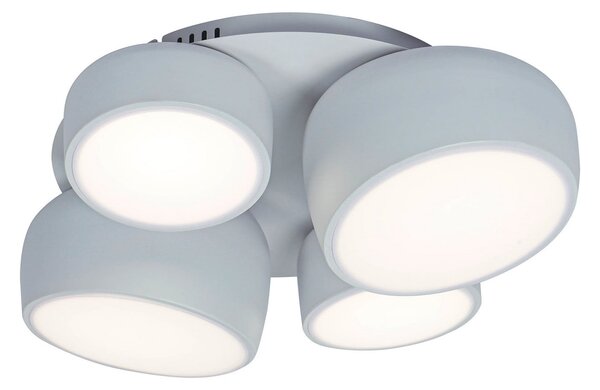 Näve LED φωτιστικό οροφής Eliora, 4 φώτα, λευκό, CCT, τηλεχειριστήριο, ρυθμιζόμενος, Λευκό, Σαλόνι / τραπεζαρία, Μέταλλο, σύγχρονο