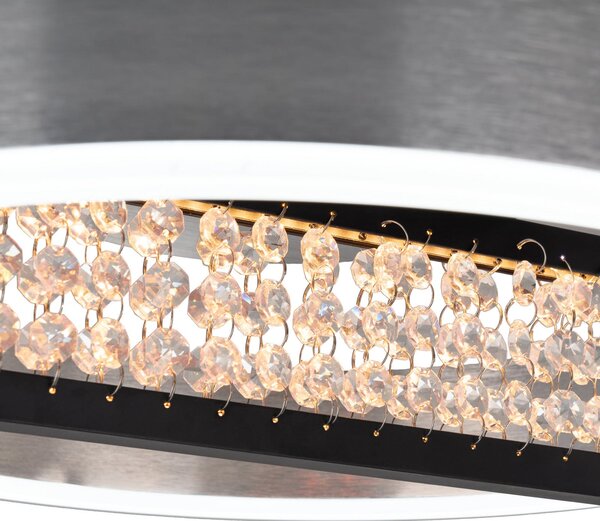 Näve Φωτιστικό οροφής LED Yvaris, ασημί, CCT, τηλεχειριστήριο, ρυθμιζόμενος, Μεταλλικό, Σαλόνι / τραπεζαρία, Αλουμίνιο, σύγχρονο