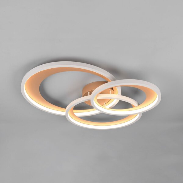 Trio Lighting Φωτιστικό οροφής LED Granada, καφέ, μήκος 71 cm, μέταλλο, CCT, ρυθμιζόμενος, Καφέ / Σκουριάς, Σαλόνι / τραπεζαρία, Μέταλλο, σύγχρονο