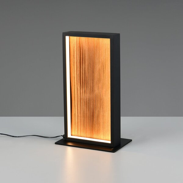 Trio Lighting LED επιτραπέζια λάμπα Kalea, ύψος 30 cm, χρώμα ξύλου, ξύλο, ρυθμιζόμενος, Ξύλου, Σαλόνι / τραπεζαρία, Ξύλο