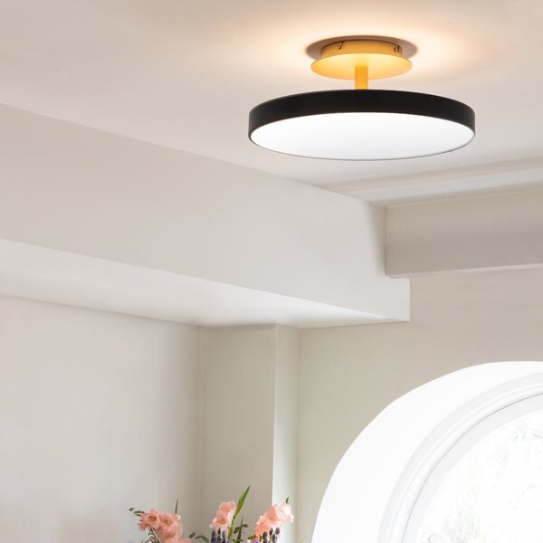 UMAGE LED οροφής Asteria UP PLUS, μαύρο, Ø 43 cm, CCT, ρυθμιζόμενος, Μαύρο, Σαλόνι / τραπεζαρία, Μέταλλο, σχεδιασμός