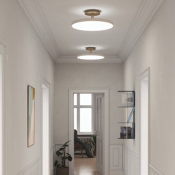 UMAGE LED-Αμπαζούρ Asteria UP PLUS, λευκό μαργαριτάρι, Ø 31 cm CCT, ρυθμιζόμενος, Μπεζ, Σαλόνι / τραπεζαρία, Μέταλλο, σχεδιασμός
