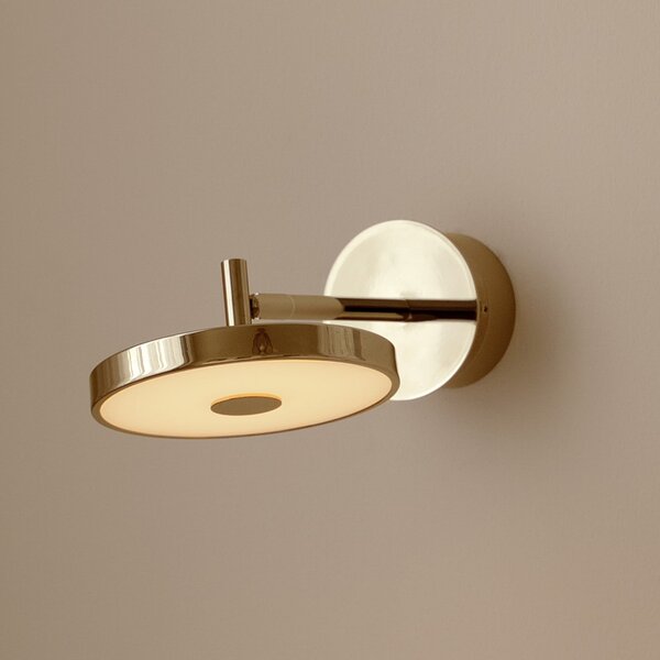 UMAGE LED-Wandlampe Asteria SHORT HW, γυαλισμένο ορείχαλκο, 28 cm, ρυθμιζόμενος, Χρυσό / Ορείχαλκου, Σαλόνι / τραπεζαρία, Μέταλλο, σχεδιασμός, Πρίζα τοίχου κάτω