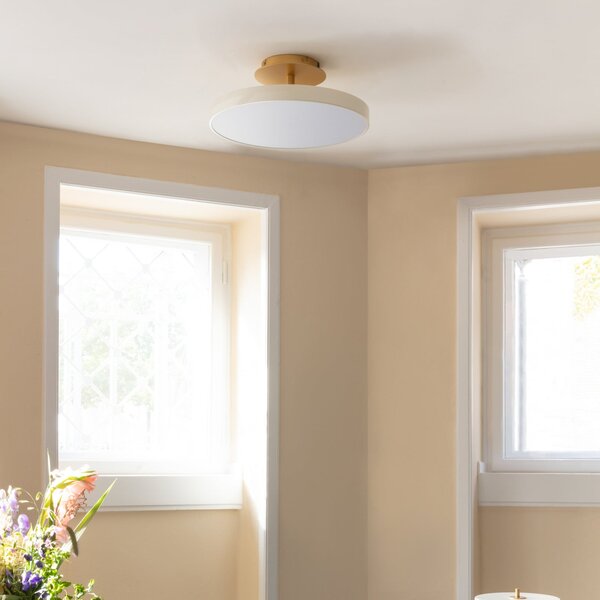 UMAGE LED-Αμπαζούρ Asteria UP PLUS, λευκό μαργαριτάρι, Ø 31 cm CCT, ρυθμιζόμενος, Μπεζ, Σαλόνι / τραπεζαρία, Μέταλλο, σχεδιασμός