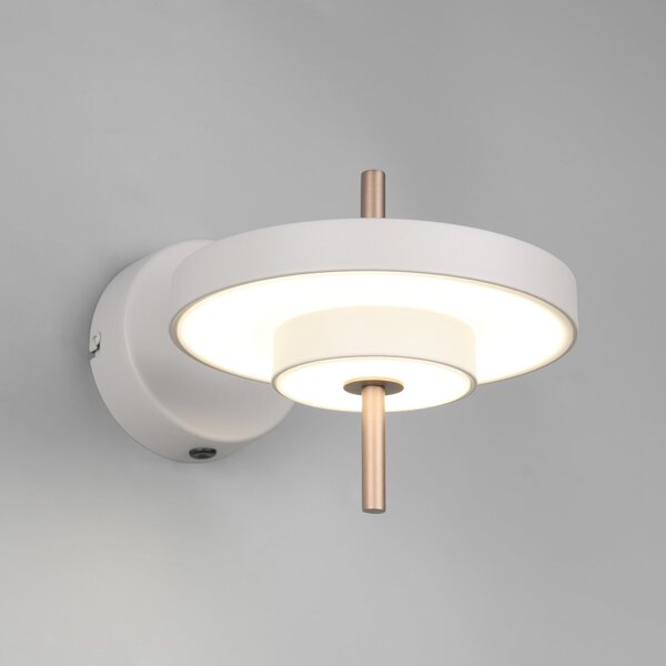 Trio Lighting LED απλίκα Keaton, ανοιχτό γκρι, Ø 20 cm, μέταλλο, CCT, ρυθμιζόμενος, Γκρι, Σαλόνι / τραπεζαρία, Μέταλλο