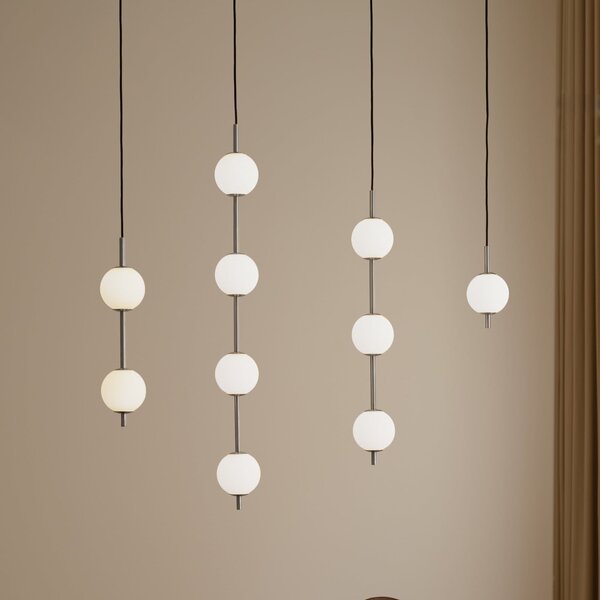 UMAGE LED κρεμαστό φωτιστικό Audrey, χρώμα χάλυβα, 1 φως, Ø 12 cm, ρυθμιζόμενος, Μεταλλικό, Σαλόνι / τραπεζαρία, Μέταλλο, σχεδιασμός, Σφαίρα