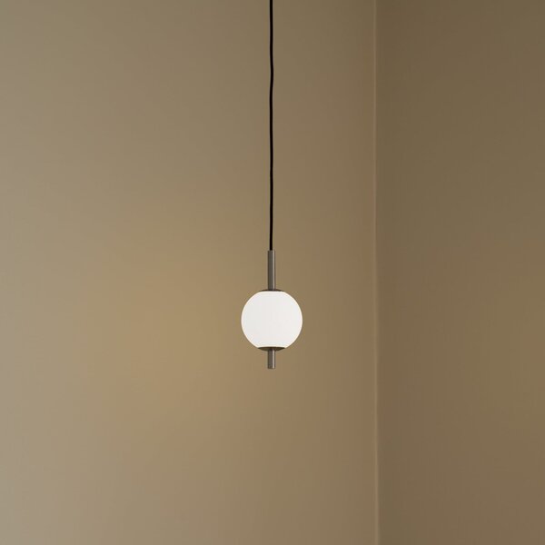UMAGE LED κρεμαστό φωτιστικό Audrey, χρώμα χάλυβα, 1 φως, Ø 12 cm, ρυθμιζόμενος, Μεταλλικό, Σαλόνι / τραπεζαρία, Μέταλλο, σχεδιασμός, Σφαίρα