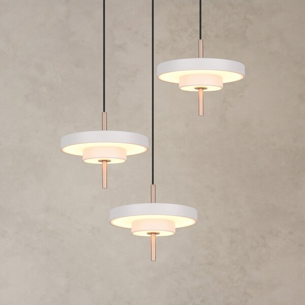 Trio Lighting Κρεμαστή λάμπα LED Keaton, ανοιχτό γκρι, Ø 45 cm, μέταλλο, CCT 3-φωτιστικά., ρυθμιζόμενος, Γκρι, Σαλόνι / τραπεζαρία, Μέταλλο