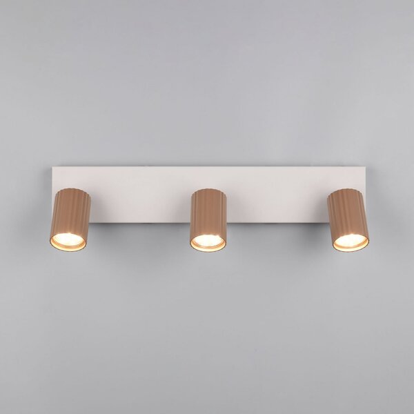 Trio Lighting Ακτινοβολέας οροφής Soka, καφέ/γκρι, μήκος 50 cm, μέταλλο, 3 φύλλα., ρυθμιζόμενος, Καφέ / Σκουριάς, Σαλόνι / τραπεζαρία, Μέταλλο, σύγχρονο