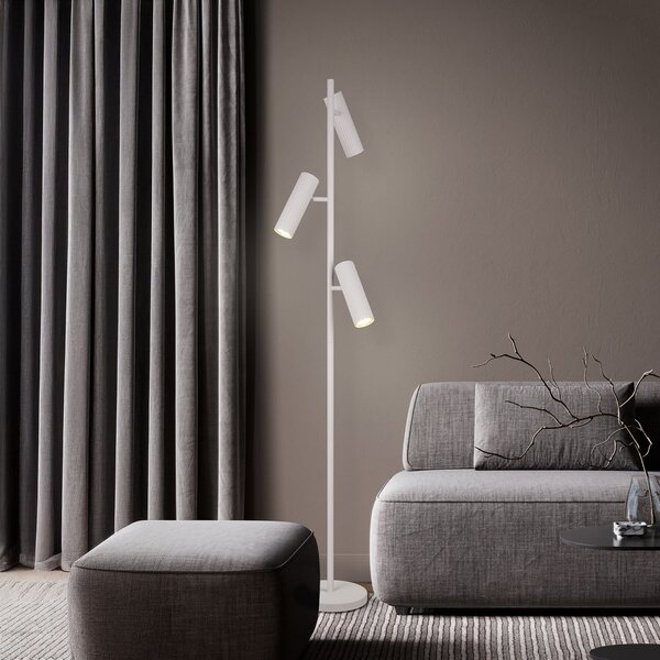 Trio Lighting Φωτιστικό δαπέδου Soka, ανοιχτό γκρι, ύψος 150 cm, μέταλλο, 3 φτερά., Γκρι, Σαλόνι / τραπεζαρία, Μέταλλο, σύγχρονο