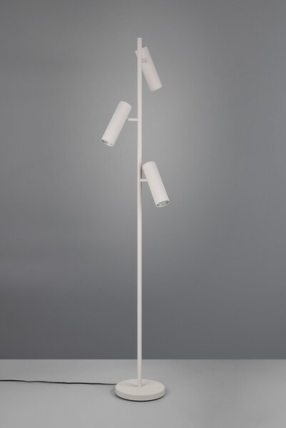 Trio Lighting Φωτιστικό δαπέδου Soka, ανοιχτό γκρι, ύψος 150 cm, μέταλλο, 3 φτερά., Γκρι, Σαλόνι / τραπεζαρία, Μέταλλο, σύγχρονο