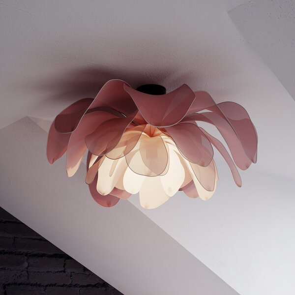 By Rydéns Rydens Φωτιστικό οροφής Lou Lou, ροζ, Ø 80 cm, ύφασμα, ρυθμιζόμενος, Ροζ / Ροζέ, Διάδρομος, Ύφασμα / Κλωστοϋφαντουργία, σχεδιασμός