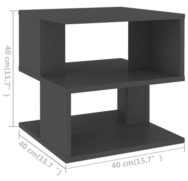 VidaXL Τραπέζι Βοηθητικό Γκρι 40 x 40 x 40 εκ. από Μοριοσανίδα