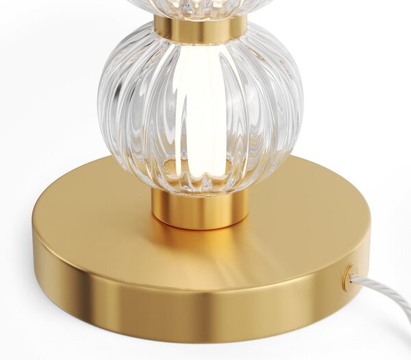 Maytoni LED επιτραπέζια λάμπα AMULET, ύψος 45 cm, χρυσό χρώμα, μέταλλο/γυαλί, Χρυσό / Ορείχαλκου, Σαλόνι / τραπεζαρία, Μέταλλο, σύγχρονο