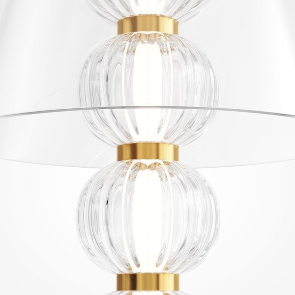 Maytoni LED επιτραπέζια λάμπα AMULET, ύψος 45 cm, χρυσό χρώμα, μέταλλο/γυαλί, Χρυσό / Ορείχαλκου, Σαλόνι / τραπεζαρία, Μέταλλο, σύγχρονο