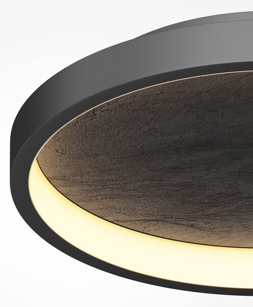 Maytoni Φωτιστικό οροφής LED Orign, Ø 41 cm, μαύρο, μέταλλο/πέτρα, Μαύρο, Σαλόνι / τραπεζαρία, Μέταλλο, σύγχρονο