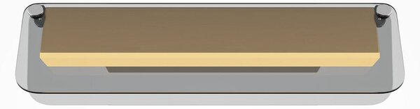 Maytoni LED απλίκα FLAT, γκρι/ορείχαλκος, πλάτος 30 cm, γυαλί/μέταλλο, Χρυσό / Ορείχαλκου, Σαλόνι / τραπεζαρία, Μέταλλο, σύγχρονο, Γωνιακός τοίχος