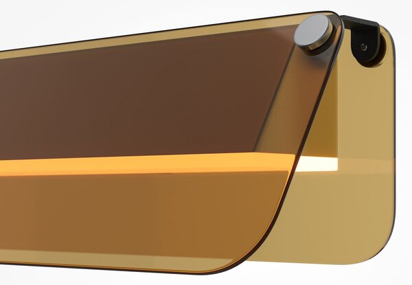 Maytoni LED-Wandlampe FLAT, κεχριμπάρι/ορείχαλκος, πλάτος 43 cm, γυαλί/μέταλλο, Χρυσό / Ορείχαλκου, Σαλόνι / τραπεζαρία, Μέταλλο, σύγχρονο, Γωνιακός τοίχος