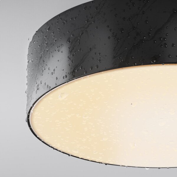 Maytoni Εξωτερικό φωτιστικό οροφής LED Zon, μαύρο, Ø 22 cm, 3.000 K μέταλλο, Μαύρο, Αλουμίνιο, σύγχρονο
