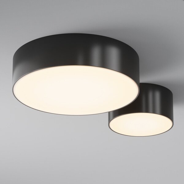 Maytoni Εξωτερικό φωτιστικό οροφής LED Zon, μαύρο, Ø 22 cm, 3.000 K μέταλλο, Μαύρο, Αλουμίνιο, σύγχρονο