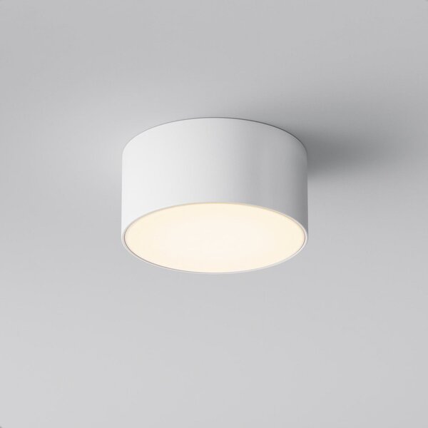 Maytoni Εξωτερικό φωτιστικό οροφής LED Zon, λευκό, Ø 12 cm, 3.000 K, μέταλλο, Λευκό, Αλουμίνιο, σύγχρονο