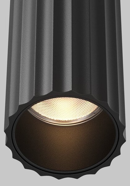 Maytoni LED απλίκα Calipso, μαύρο, ύψος 49 cm, μέταλλο, 4 φτερά., Μαύρο, Σαλόνι / τραπεζαρία, Αλουμίνιο, σύγχρονο