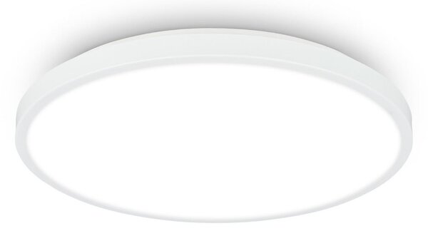 Briloner Φωτιστικό οροφής LED Kaida, λευκό, Ø 30 cm, EEK A, 4.000 K, Λευκό, Μελέτη / Γραφείο, Μέταλλο