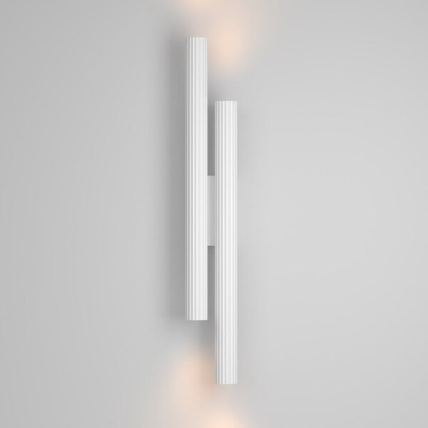 Maytoni LED απλίκα Calipso, λευκή, ύψος 49 cm, μέταλλο, 4 φωτιστικά, Λευκό, Σαλόνι / τραπεζαρία, Αλουμίνιο, σύγχρονο