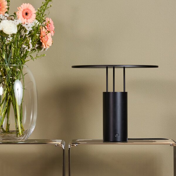 Piet Hein LED επιτραπέζιο φωτιστικό Tempel280, μαύρο, ύψος 24,5 cm, ρυθμιζόμενος, Μαύρο, υπνοδωμάτιο, Αλουμίνιο, σχεδιασμός