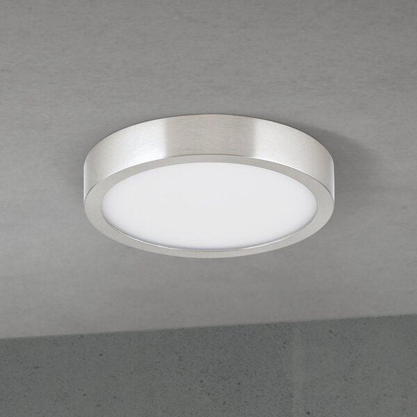 ORION LED φωτιστικό οροφής Disc, χρώμα νικελίου σατινέ, Ø 14 cm, CCT, ρυθμιζόμενος, Μεταλλικό, Σαλόνι / τραπεζαρία, Αλουμίνιο, σύγχρονο