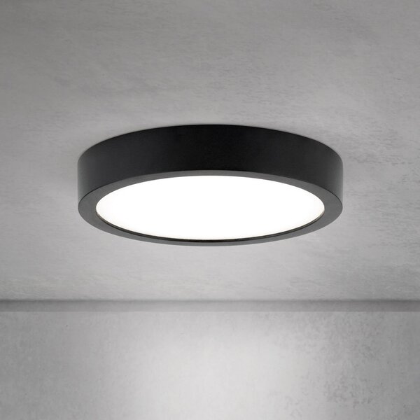 ORION LED οροφής Disc, μαύρο Ø 14 cm, CCT μέταλλο/πλαστικό, ρυθμιζόμενος, Μαύρο, Σαλόνι / τραπεζαρία, Αλουμίνιο, σύγχρονο