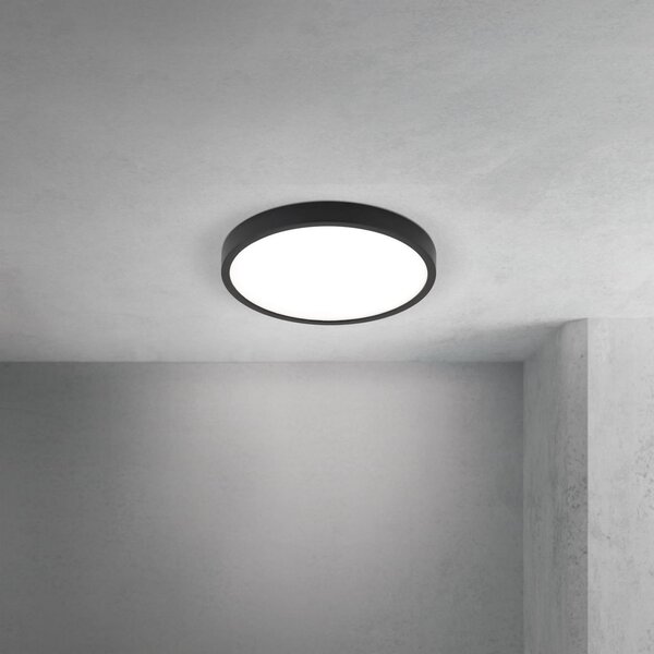 ORION LED οροφής Disc, μαύρο Ø 24 cm, CCT μέταλλο/πλαστικό, ρυθμιζόμενος, Μαύρο, Σαλόνι / τραπεζαρία, Αλουμίνιο, σύγχρονο