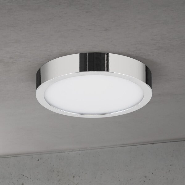ORION LED οροφής Disc, χρώματος χρωμίου, Ø 14 cm, CCT, μέταλλο, ρυθμιζόμενος, Μεταλλικό, Σαλόνι / τραπεζαρία, Αλουμίνιο, σύγχρονο