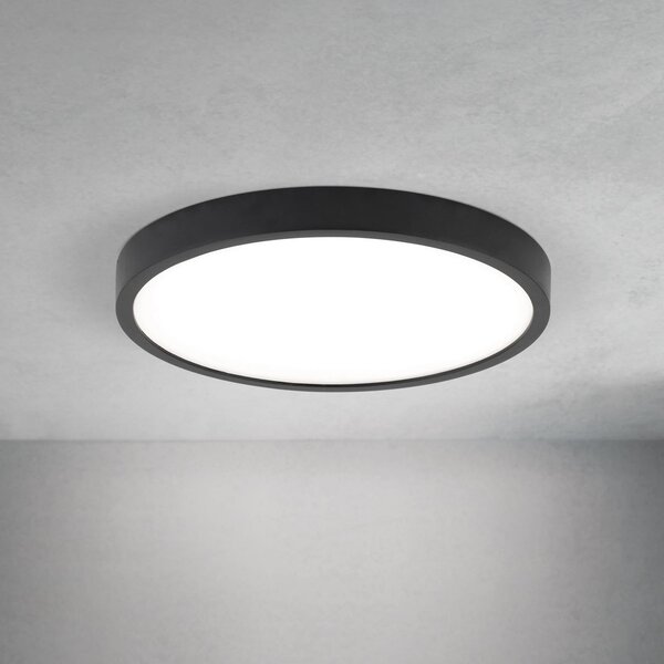 ORION LED οροφής Disc, μαύρο Ø 24 cm, CCT μέταλλο/πλαστικό, ρυθμιζόμενος, Μαύρο, Σαλόνι / τραπεζαρία, Αλουμίνιο, σύγχρονο