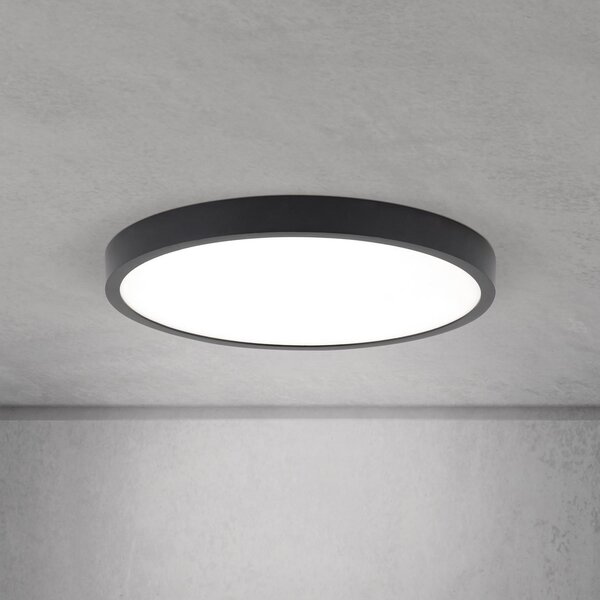 ORION LED οροφής Disc, μαύρο Ø 28 cm, CCT μέταλλο/πλαστικό, ρυθμιζόμενος, Μαύρο, Σαλόνι / τραπεζαρία, Αλουμίνιο, σύγχρονο