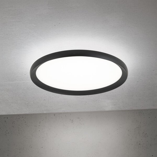 ORION LED φωτιστικό οροφής Kant, Ø 40 cm μαύρο, CCT μέταλλο/πλαστικό, ρυθμιζόμενος, Μαύρο, Σαλόνι / τραπεζαρία, Αλουμίνιο, σύγχρονο