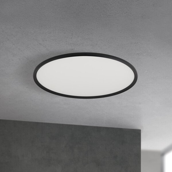 ORION LED φωτιστικό οροφής Kant, Ø 80 cm μαύρο, CCT μέταλλο/πλαστικό, ρυθμιζόμενος, Μαύρο, Σαλόνι / τραπεζαρία, Αλουμίνιο, σύγχρονο