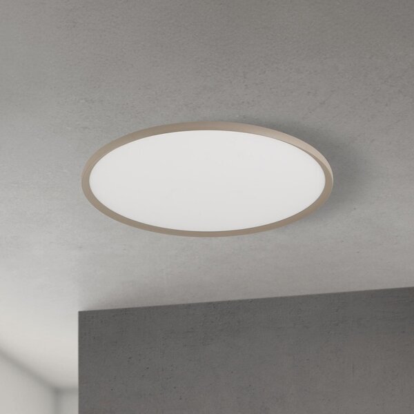ORION LED φωτιστικό οροφής Kant, Ø 80 cm, χακί, CCT, μέταλλο/πλαστικό, ρυθμιζόμενος, Πράσινο, Σαλόνι / τραπεζαρία, Αλουμίνιο, σύγχρονο