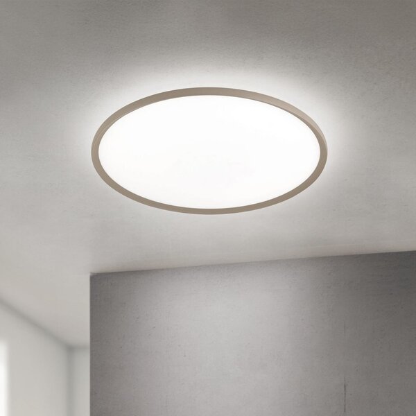 ORION LED φωτιστικό οροφής Kant, Ø 80 cm, χακί, CCT, μέταλλο/πλαστικό, ρυθμιζόμενος, Πράσινο, Σαλόνι / τραπεζαρία, Αλουμίνιο, σύγχρονο