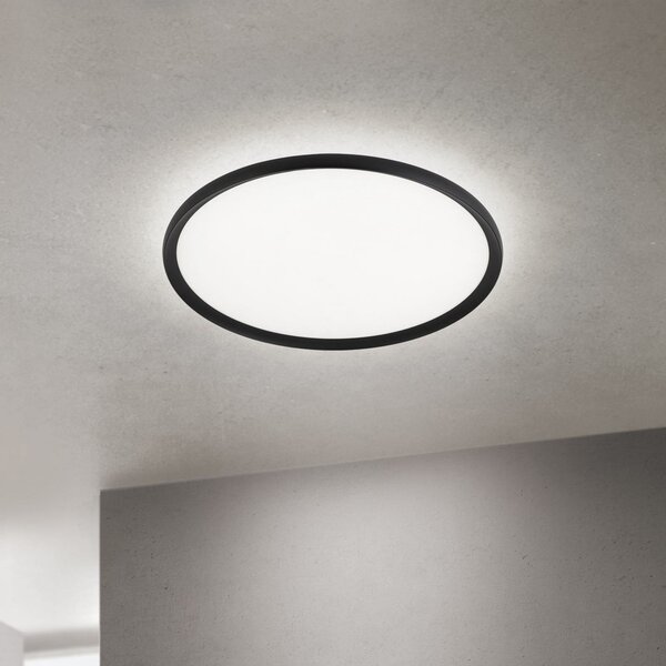 ORION LED φωτιστικό οροφής Kant, Ø 60 cm μαύρο, CCT μέταλλο/πλαστικό, ρυθμιζόμενος, Μαύρο, Σαλόνι / τραπεζαρία, Αλουμίνιο, σύγχρονο