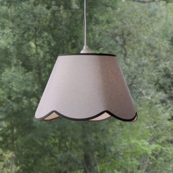 PR Home Κρεμαστό φωτιστικό Nell, πράσινο βρύο, Ø 35 cm, E27, ύφασμα, ρυθμιζόμενος, Λευκό, Σαλόνι / τραπεζαρία, Ύφασμα / Κλωστοϋφαντουργία