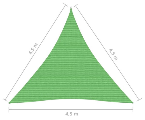 Πανί Σκίασης Ανοιχτό Πράσινο 4,5x4,5x4,5 μ. από HDPE 160 γρ./μ² - Πράσινο