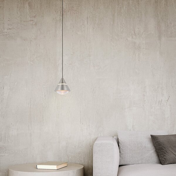 Trio Lighting Κρεμαστό φωτιστικό LED Romeo, Ø 14 cm, χρώμα νικελίου, μέταλλο, CCT, Μεταλλικό, Σαλόνι / τραπεζαρία, Μέταλλο, σύγχρονο