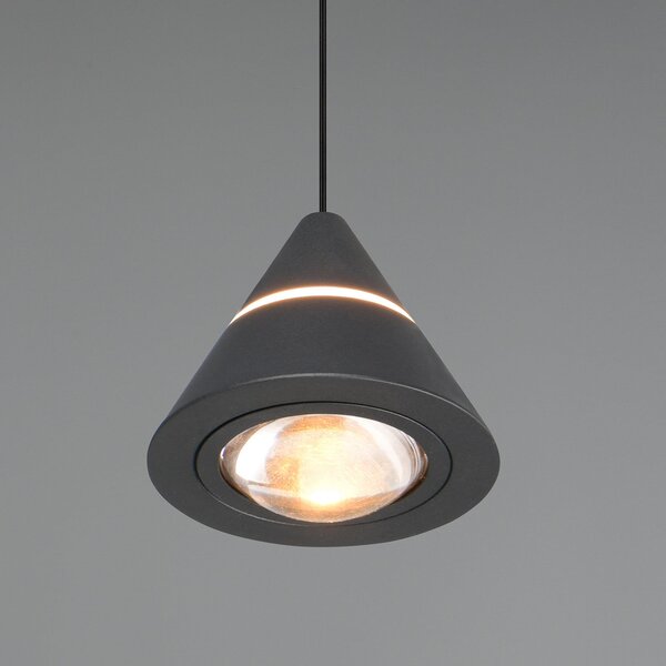 Trio Lighting Κρεμαστό φωτιστικό LED Romeo, Ø 14 cm, μαύρο, μέταλλο, CCT, Μαύρο, Σαλόνι / τραπεζαρία, Μέταλλο, σύγχρονο