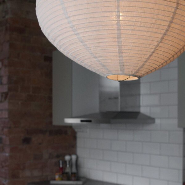 PR Home Κρεμαστό φωτιστικό Verona, λευκό, Ø 55 cm, ύφασμα, E27-LED, ρυθμιζόμενος, Λευκό, Σαλόνι / τραπεζαρία, Ύφασμα / Κλωστοϋφαντουργία