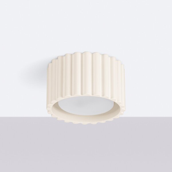 SOLLUX LIGHTING Φωτιστικό οροφής RIBLA, μπεζ, Ø 10 cm, μέταλλο, GX53, ρυθμιζόμενος, Μπεζ, Σαλόνι / τραπεζαρία, Αλουμίνιο